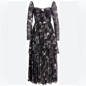 All saints Devyn Peggy floral ruffle got whimsical maxi dress, sz